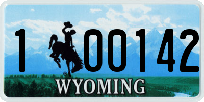 WY license plate 100142