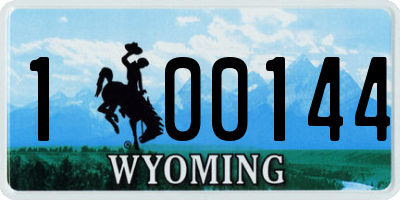 WY license plate 100144