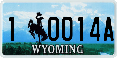 WY license plate 10014A