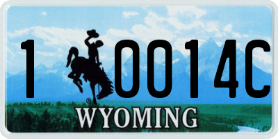 WY license plate 10014C