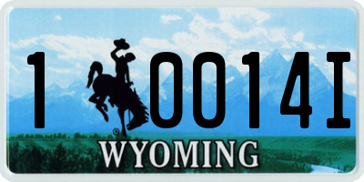 WY license plate 10014I