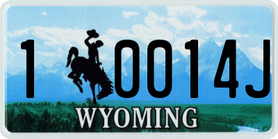 WY license plate 10014J