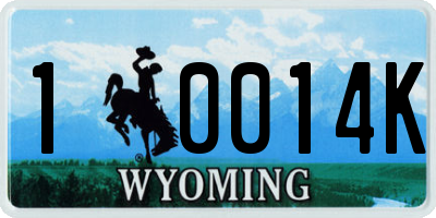 WY license plate 10014K