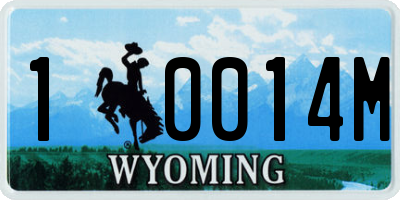WY license plate 10014M
