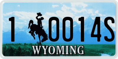 WY license plate 10014S