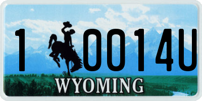 WY license plate 10014U