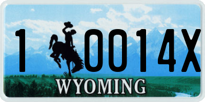 WY license plate 10014X