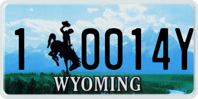 WY license plate 10014Y