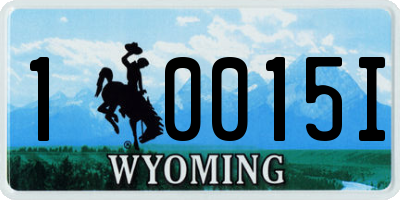 WY license plate 10015I