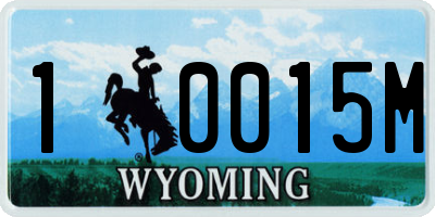 WY license plate 10015M