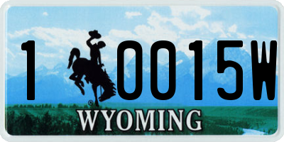 WY license plate 10015W