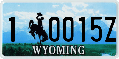 WY license plate 10015Z