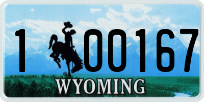 WY license plate 100167