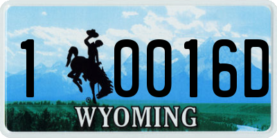 WY license plate 10016D