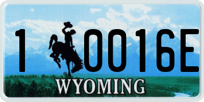 WY license plate 10016E