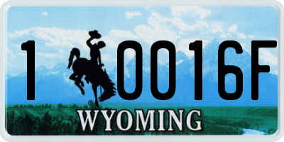 WY license plate 10016F
