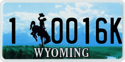 WY license plate 10016K