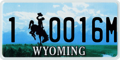 WY license plate 10016M