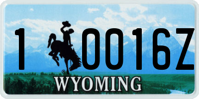 WY license plate 10016Z