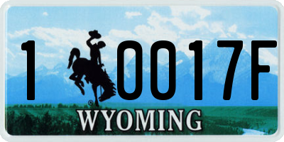 WY license plate 10017F