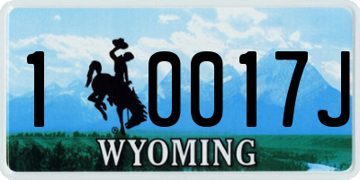 WY license plate 10017J