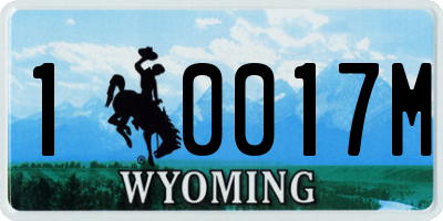 WY license plate 10017M