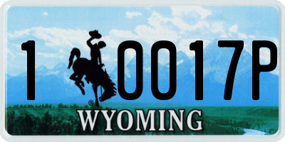 WY license plate 10017P