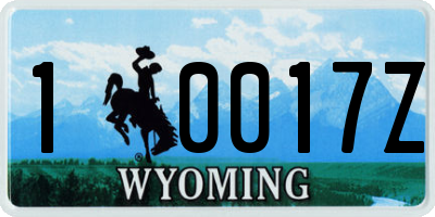 WY license plate 10017Z