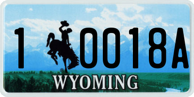 WY license plate 10018A