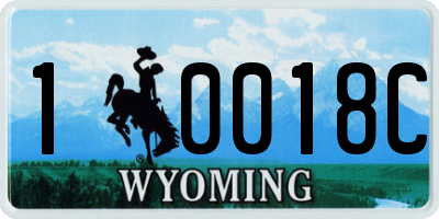 WY license plate 10018C
