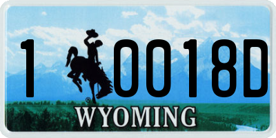 WY license plate 10018D