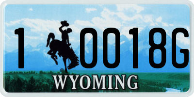 WY license plate 10018G