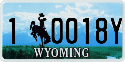 WY license plate 10018Y