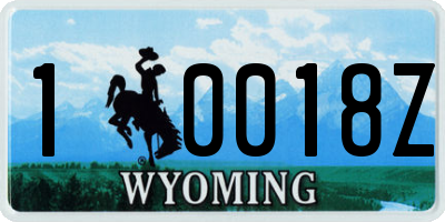 WY license plate 10018Z
