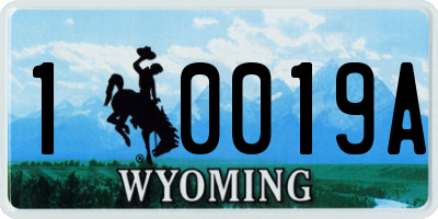 WY license plate 10019A