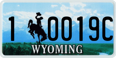 WY license plate 10019C