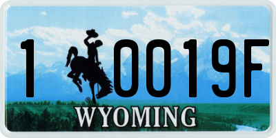 WY license plate 10019F