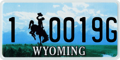WY license plate 10019G
