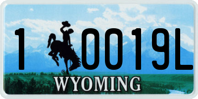 WY license plate 10019L