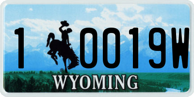 WY license plate 10019W