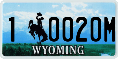 WY license plate 10020M