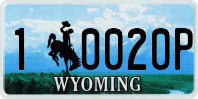 WY license plate 10020P