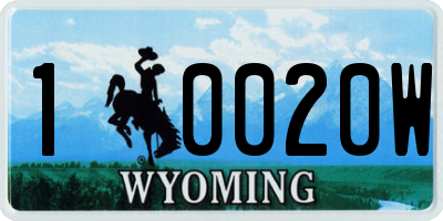 WY license plate 10020W