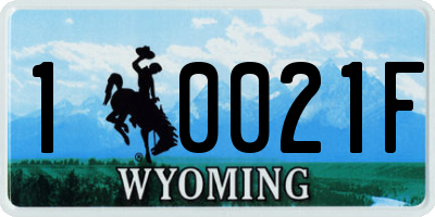 WY license plate 10021F