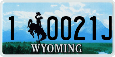 WY license plate 10021J