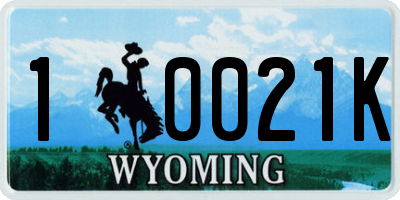 WY license plate 10021K