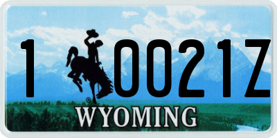 WY license plate 10021Z