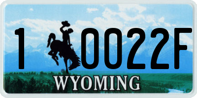 WY license plate 10022F