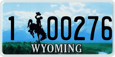 WY license plate 100276