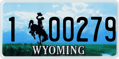 WY license plate 100279